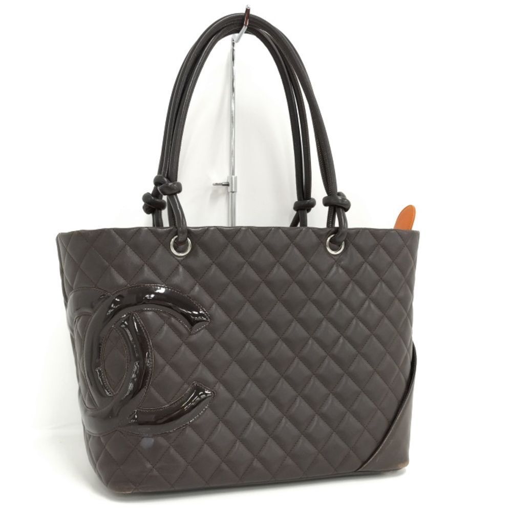 Chanel Cambon Line Tote Bag Leather Black